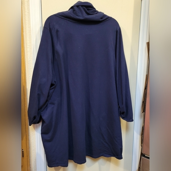 Navy Blue Cowl Neck Top - Picture 2 of 2